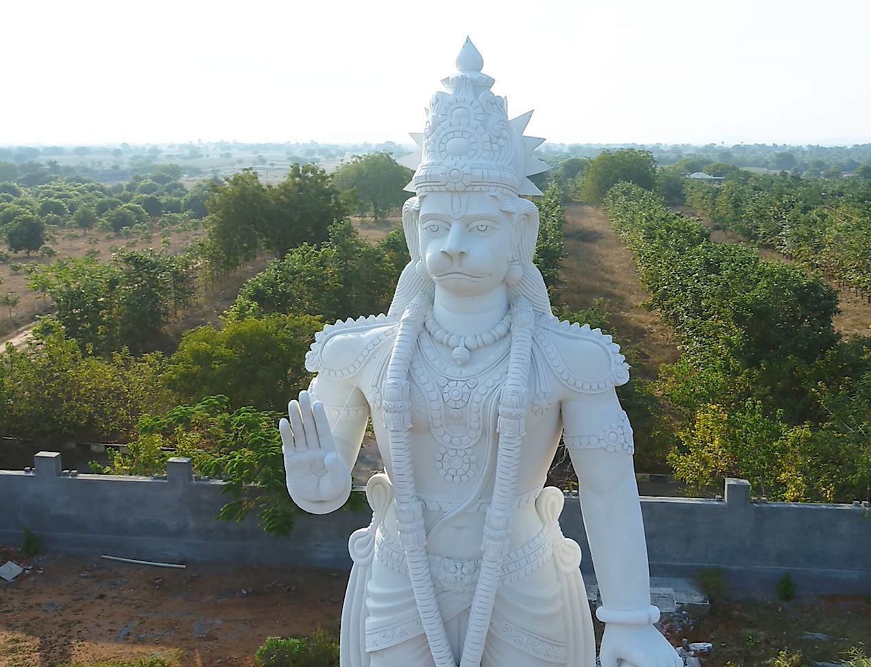 40’ Hanuman statue at JSR Suncity Group Emerald (Srivaikuntam) Venture at Dilawarpur